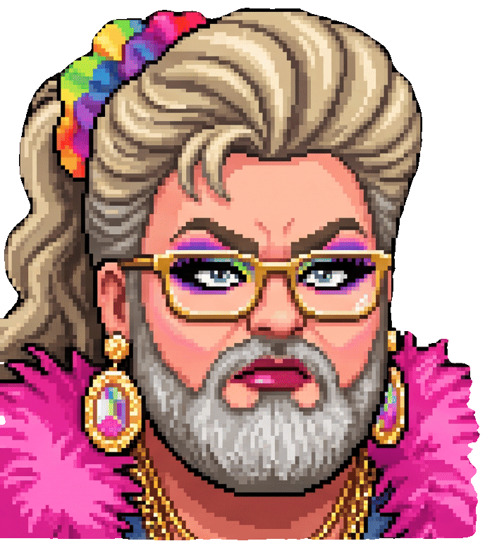 Glam animated pixel emoji