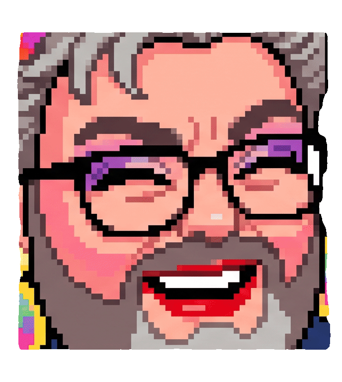 Happy animated pixel emoji